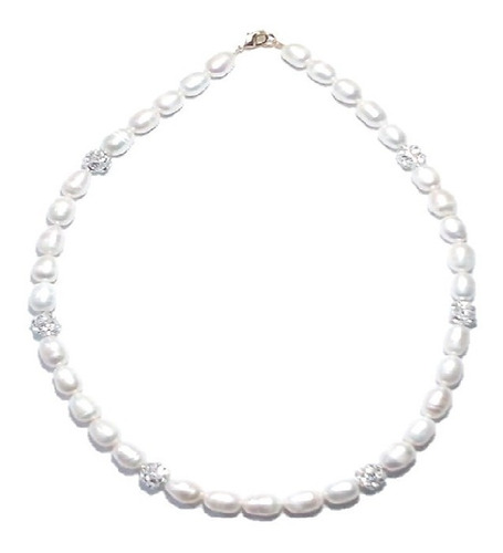 Collar Perla Cultivada Y Tornasol A024