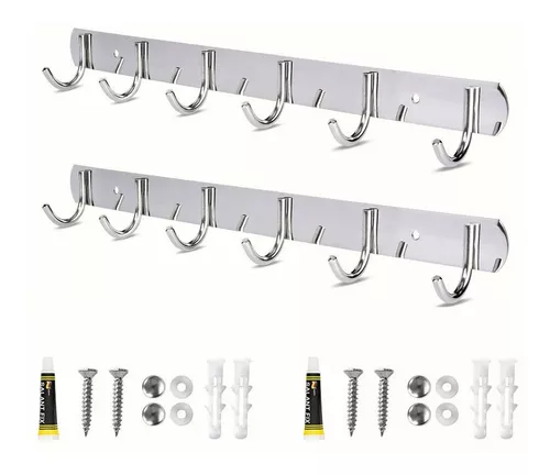 Gancho Ganchos Set 2 Perchero Pared Acero Inox | MercadoLibre