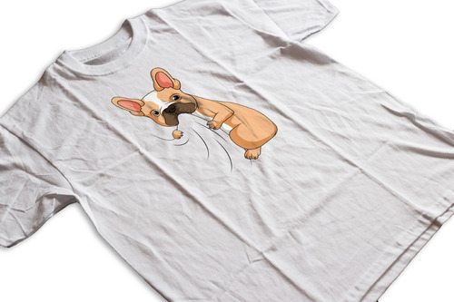 Remera Bulldog Frances Mordiendo T Shirt Art B