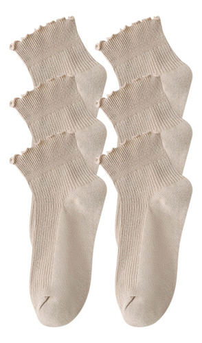 N 3 Pares De Calcetines Cortos De Color Liso Con Oreja De Ma