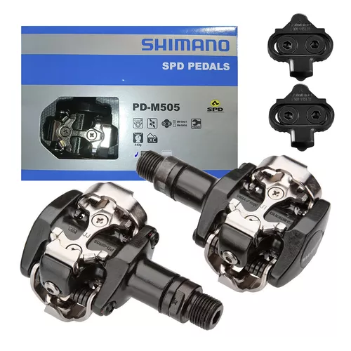 Pedales Shimano M520 Negros, Blancos y Platas