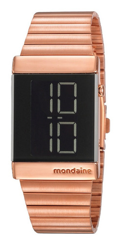 Relógio Feminino Mondaine Rose Gold Digital Negativo + Nf