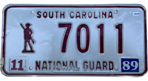 South Carolina Original Placa Metálica Carro Eua Americana