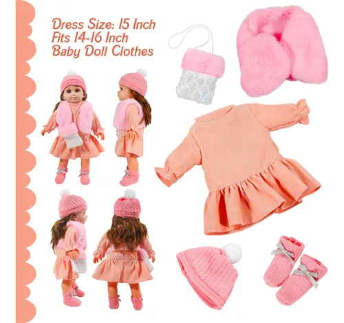 Accesorios De Ropa Para Muñecas De 30-45 Cm – Conjunto De Abrigo, Gorro, Calcetines Y Bolsa, Regalo Para Niños