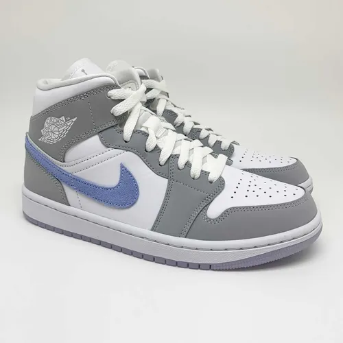 Jordan 1 mid wolf grey black white hot sale