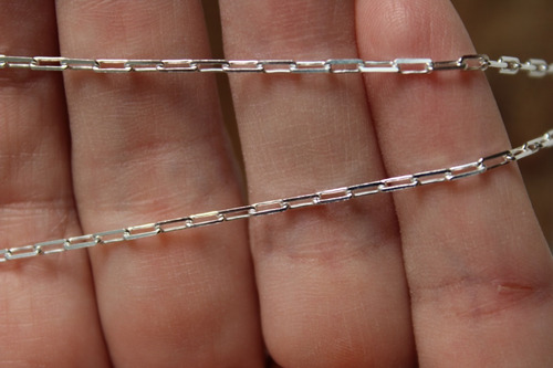 Corrente Cadeado Brilhante 2mm 60cm Prata 925 Caixa Veludo