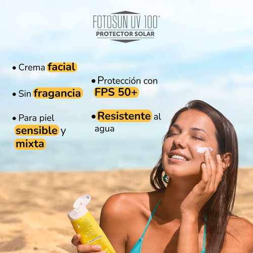 Protector Solar Fotosun Uv 100 50+fps 60ml Facial