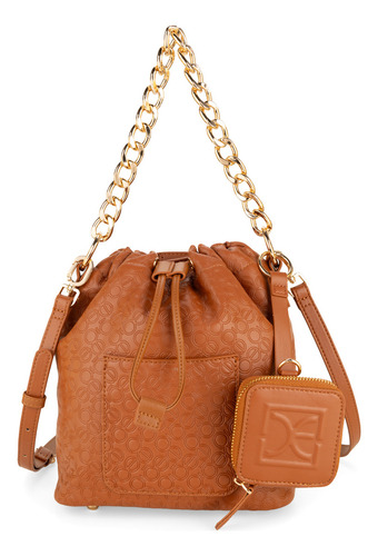 Bolsa Drawstring Cloe Lebenil Mediana Color Marrón