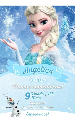 Convite Digital Personalizado Frozen  (elsa)