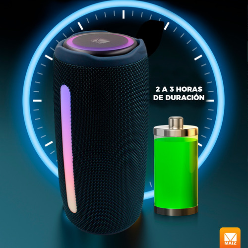 Bocina Bluetooth Altavoz Portatil Recargable Luces Led Usb