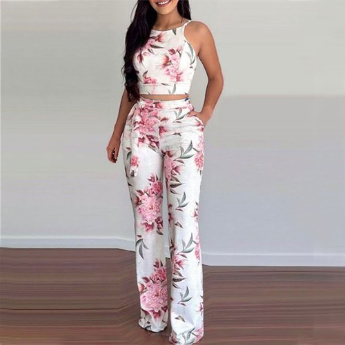 Conjunto De Pantalones Cortos De Verano Con Estampado Sin Ma