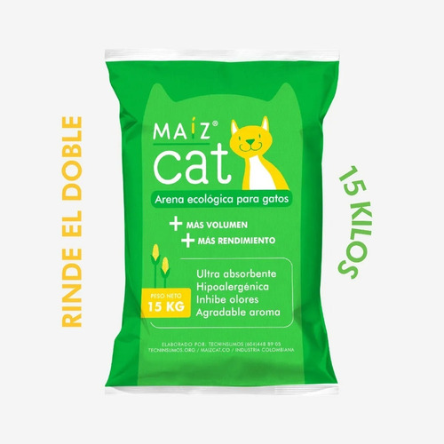 Maíz Cat15kg - Arena Ecológica Para Gatos