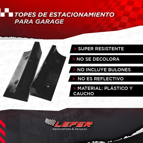 Imagen 2 de 10 de Topes Rueda Estacionamiento Para Garage Plástico X 2