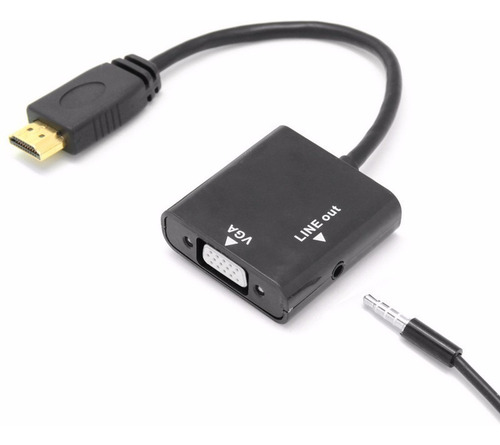 Conversor Adaptador Hdmi A Vga Con Cable Audio Notebook Pc