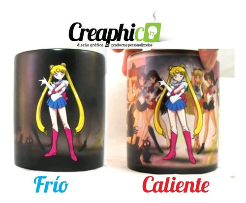 Tazón Mágico, Sailor Moon, Cambia Con Agua Caliente