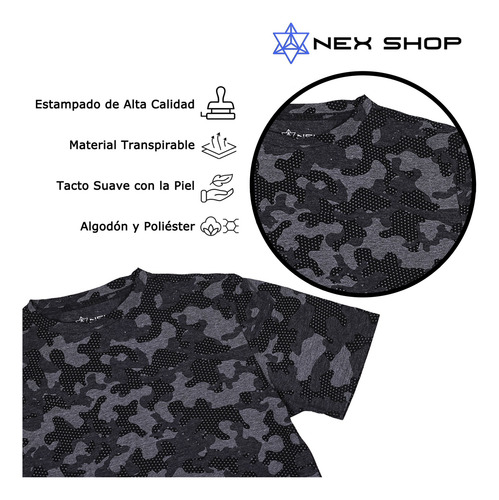 Playera Hombre Camuflaje Estampado Premium Variedad Colores