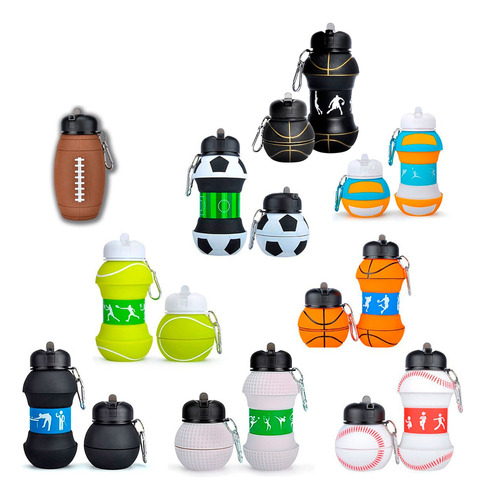 Botella Plegable Deportiva Balon Infantil Kit 30pzs