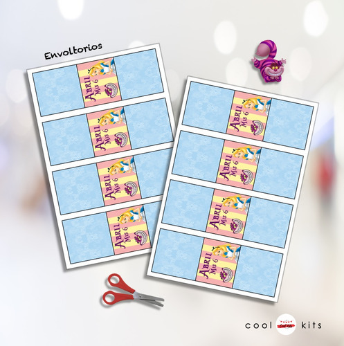 Kit Imprimible Alicia País Maravillas Personalizado Candybar