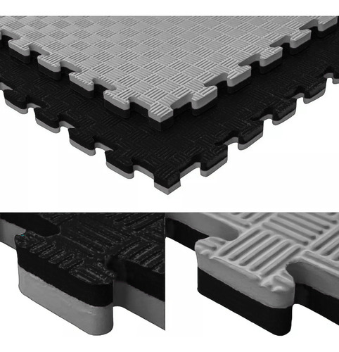 Pack 10 Plancha Tatami 100cm X 100cm X 4cm Gris Y Negro
