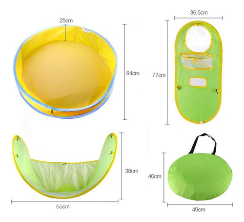 Carpa Portátil Emergente For Piscina For Niños Amarillo