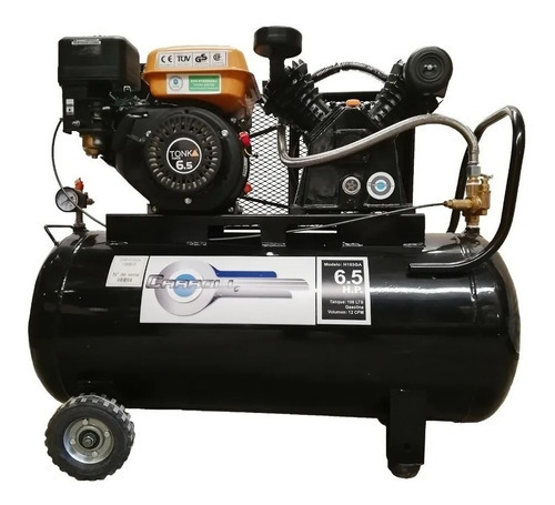 Compresor A Gasolina 100 Litros Motor Tonka 5.5hp Car-h103ga Color Negro Frecuencia 60 Mhz