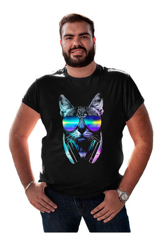 Polera Extra Grande Gato Con Lentes Pop Art H