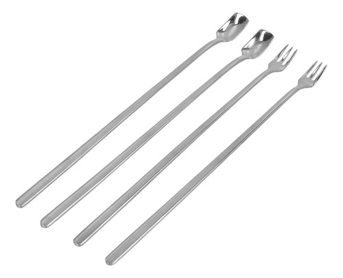 Nuevo Cuchara Y Tenedor De Café, 4 Piezas, Acero Inoxidable