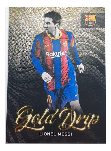 Carta Lionel Messi Topps Barcelona Importada Gold Drip