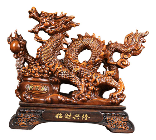 Estatua De Fengshui De Treasures, Figuras Color Madera Medio