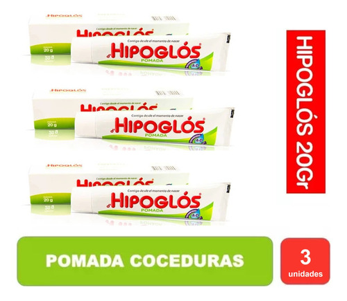 3pack Pomada Hipoglos Para Coceduras Hipoalergénica 20grs