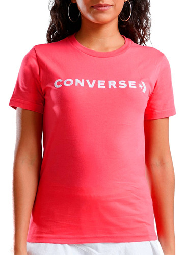 Camiseta Converse Wordmark Ss Mujer-rosa