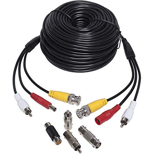 100ft Hd Audio Video Security Camera Bnc Power Cable Opper