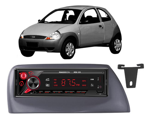 Stereo Bluetooth Radio Fm Usb Magixson Para Ford Ka Azul