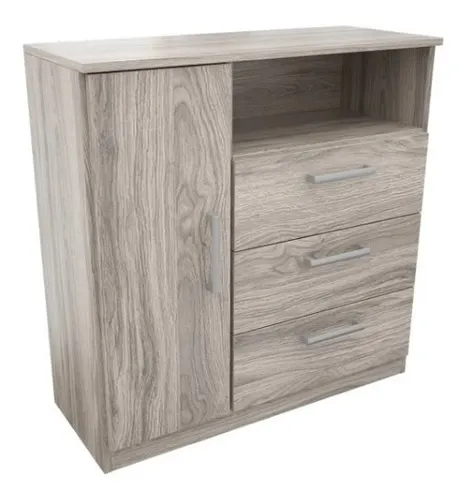 comprar Comoda De Orlandi 1 Puerta 3 Cajones Melamina Color Abedul