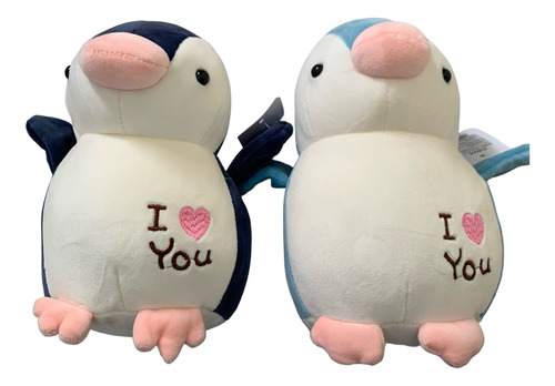 Kit Peluche Pareja Pingüinos Buzos 21 Cm Novios Regalo Amor 