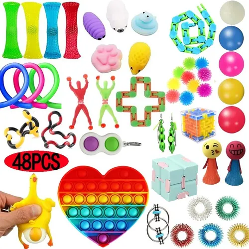 DAFNE 5 Piezas Fidget Toys Antiestrés – Llavero Masajeador De Dedos Y Juguete Sensorial Para Adultos, Ideal Para Aliviar La Ansiedad Y Regalar