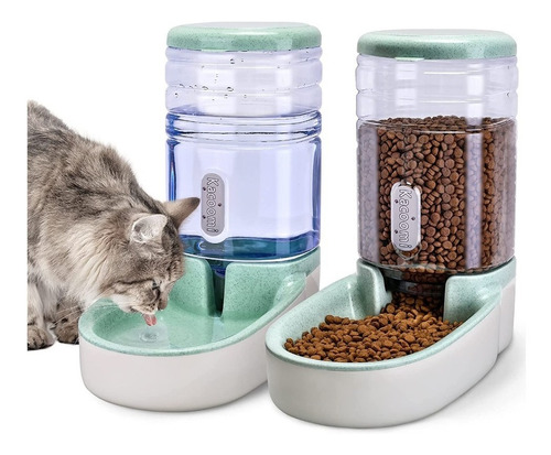 Kacoomi Dispensador Automático Comida Gatos Perros 3,8l X2