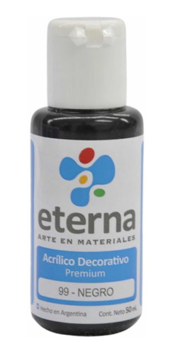 Acrílico Decorativo Premium Eterna 99 Negro 50 Ml La Plata