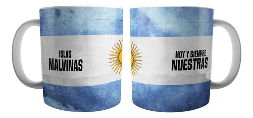 Taza Ceramica Blanca Importada Islas Malvinas