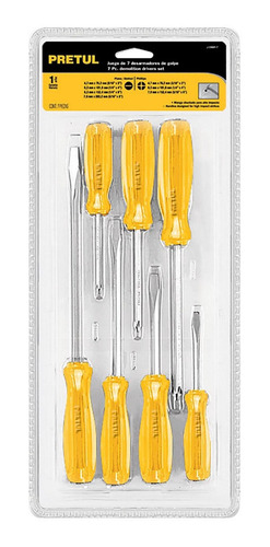 Juego Desarmadores 7 Pz Pvc Ambar Pretul 21378