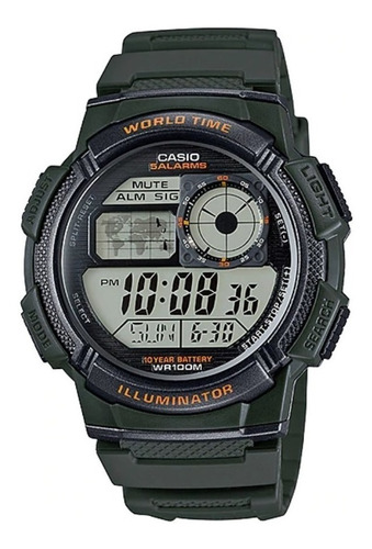 Reloj pulsera Casio Youth Series AE-1000 Hombre Verde oscuro