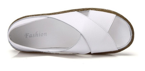Zapatos De Sandalias De Piel Para Mujer Talla Grande Cruzada