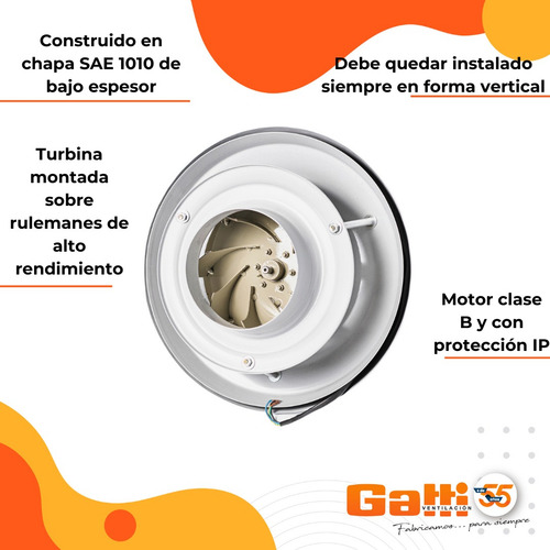 Extractor De Aire Parrillero Altas Temperaturas 15 Cm Gatti
