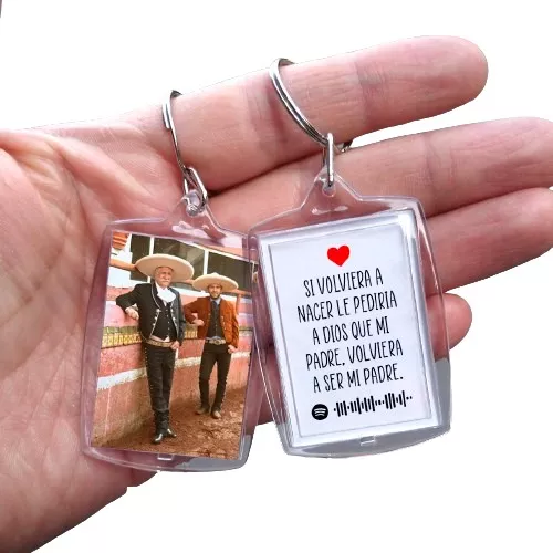 Llavero personalizado con foto grabada para novio, pareja