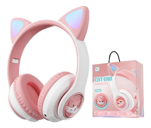 Yusonic Auriculares Bluetooth Con Orejas De Gato, Para Niños