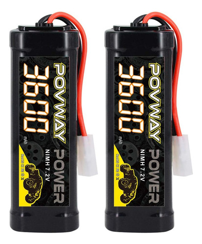 2 Baterias Nimh Rc De 7.2v 3600mah Tmiya Para Vehiculos Rc