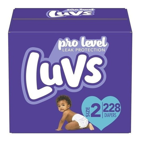 Luvs Pro Level Pañales Tamaño 2, 228 Unidades