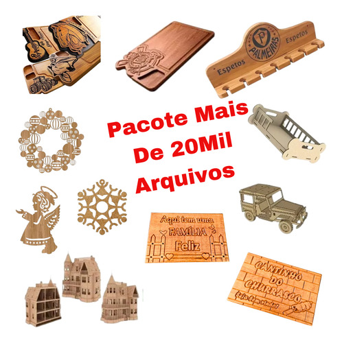Pacote Mais 20 Mil Vetores Arquivos Para Cnc Router Laser