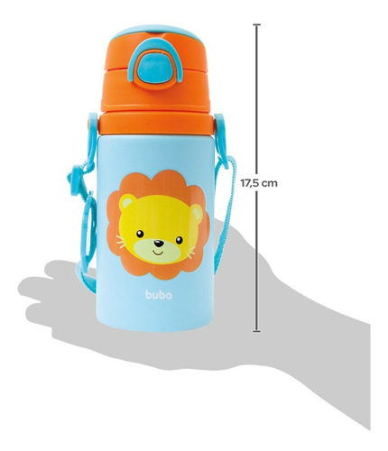 Imagem 3 de 7 de Garrafa Infantil Com Canudo Garrafinha Alumínio Envio 24h