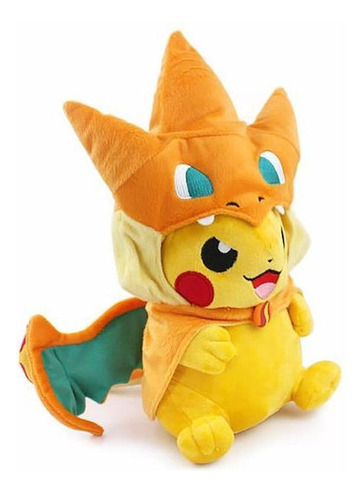 Peluche Pokémon Pikachu con Mega Charizard y